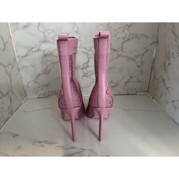 Steve Madden Maxwelle Boot Bootie Pink Rhinestone Heel Size 9M Pink, New No Box - Picture 4 of 7